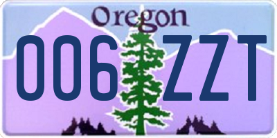 OR license plate 006ZZT