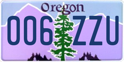 OR license plate 006ZZU