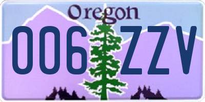 OR license plate 006ZZV