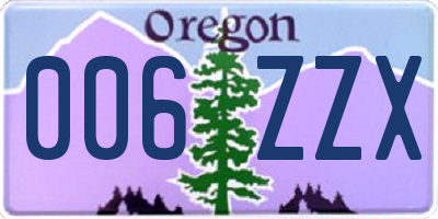 OR license plate 006ZZX