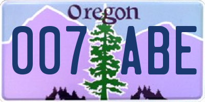 OR license plate 007ABE