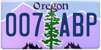 OR license plate 007ABP