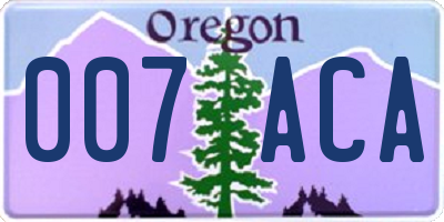 OR license plate 007ACA