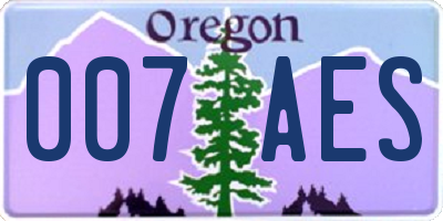 OR license plate 007AES