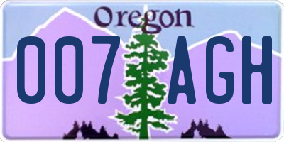 OR license plate 007AGH