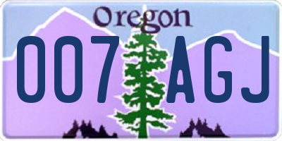 OR license plate 007AGJ