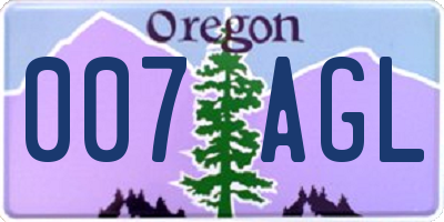 OR license plate 007AGL