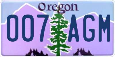 OR license plate 007AGM