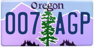 OR license plate 007AGP