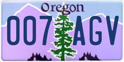 OR license plate 007AGV
