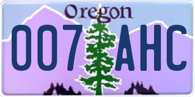 OR license plate 007AHC