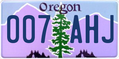 OR license plate 007AHJ