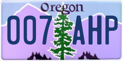 OR license plate 007AHP