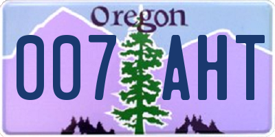 OR license plate 007AHT