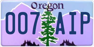 OR license plate 007AIP