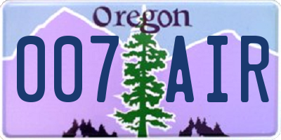 OR license plate 007AIR