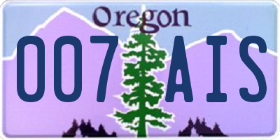 OR license plate 007AIS