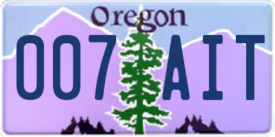 OR license plate 007AIT