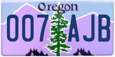 OR license plate 007AJB