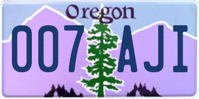 OR license plate 007AJI
