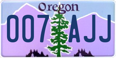 OR license plate 007AJJ