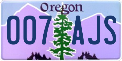 OR license plate 007AJS