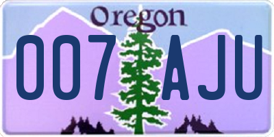 OR license plate 007AJU