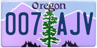 OR license plate 007AJV