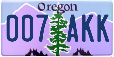 OR license plate 007AKK