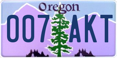 OR license plate 007AKT