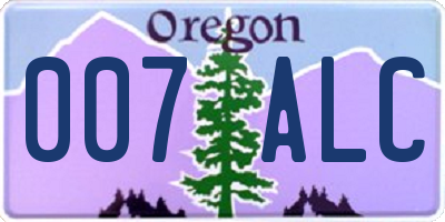 OR license plate 007ALC