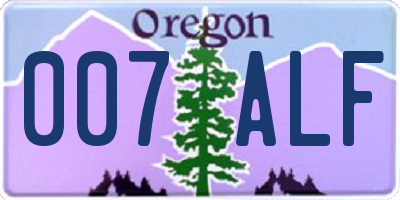 OR license plate 007ALF