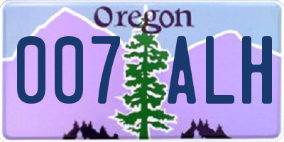 OR license plate 007ALH