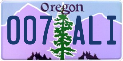 OR license plate 007ALI