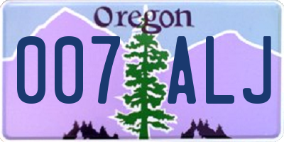 OR license plate 007ALJ