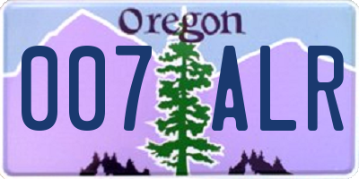 OR license plate 007ALR