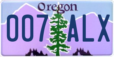 OR license plate 007ALX