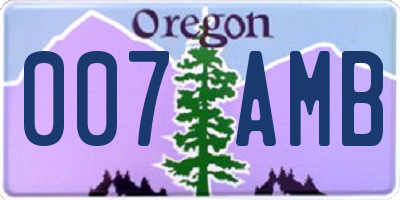 OR license plate 007AMB