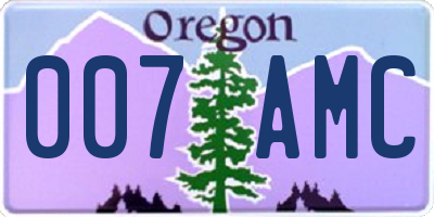 OR license plate 007AMC