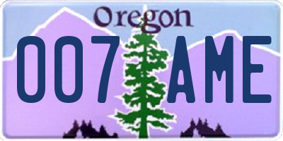 OR license plate 007AME