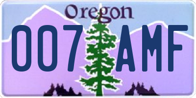 OR license plate 007AMF