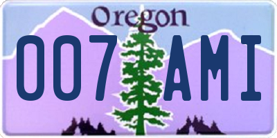 OR license plate 007AMI