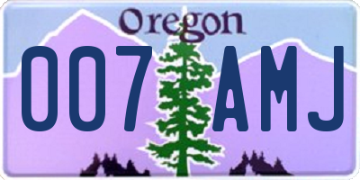 OR license plate 007AMJ