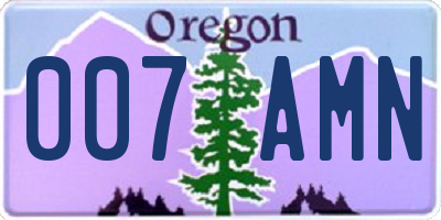 OR license plate 007AMN