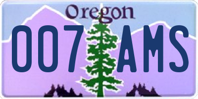 OR license plate 007AMS
