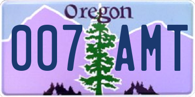 OR license plate 007AMT
