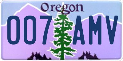 OR license plate 007AMV