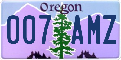 OR license plate 007AMZ
