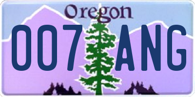 OR license plate 007ANG