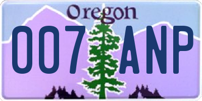OR license plate 007ANP
